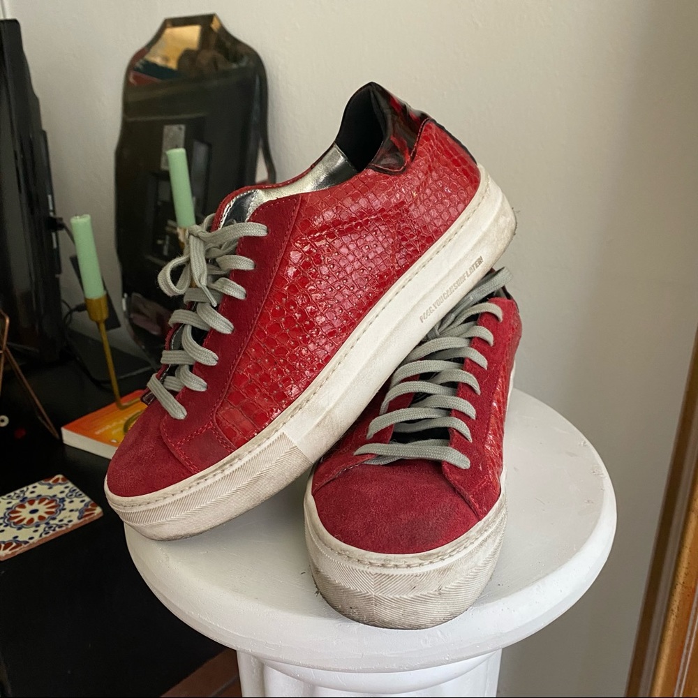 John Red/ Red Python Low Top Platform sneakers